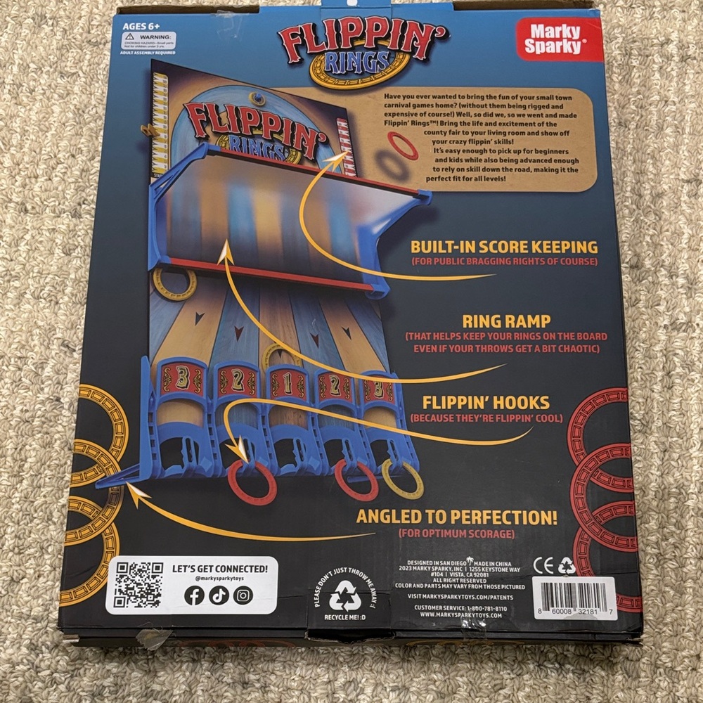 Flippin' Rings Game - Blue and Red